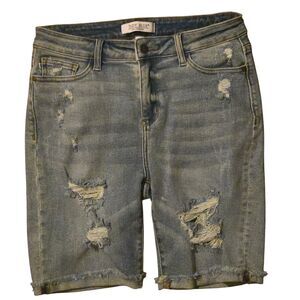 Judy Blue Size Large Long Length Shorts Modest Stretchy Preppy School